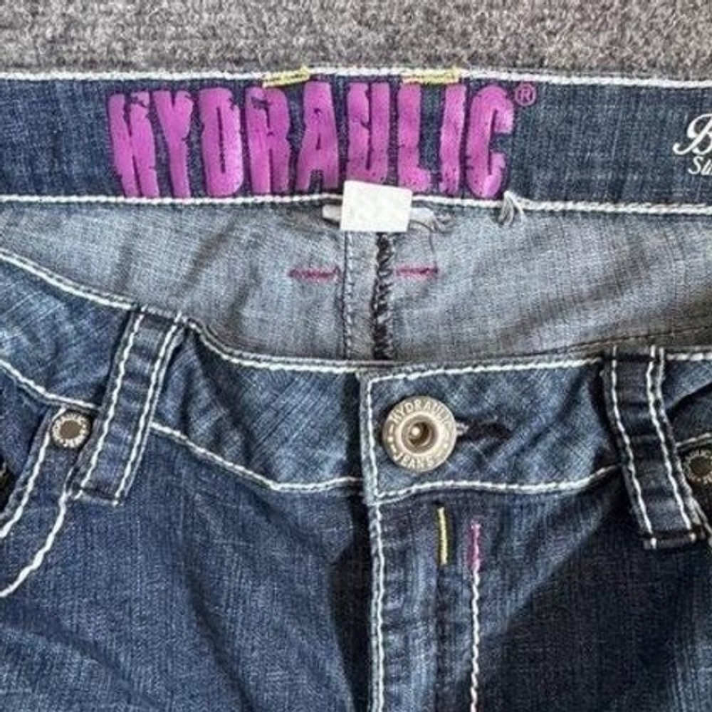 Hydraulic Bailey Slim Boot Jeans Blue Distressed Y2K McBling Western 11/12